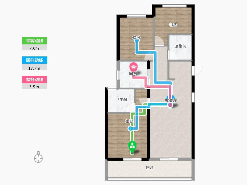 浙江省-杭州市-万科天空之城(西溪印象城)-89.00-户型库-动静线