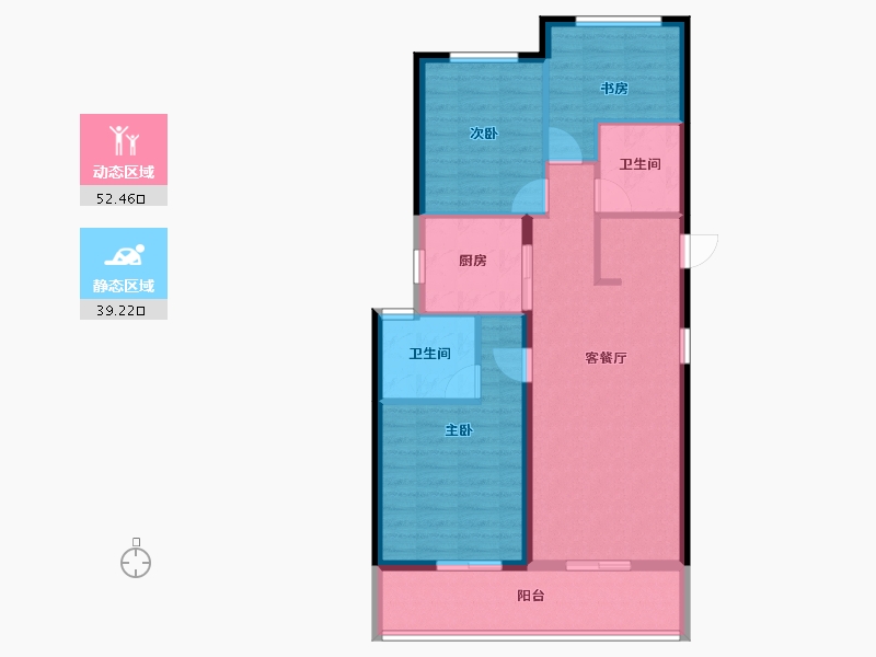 浙江省-杭州市-万科天空之城(西溪印象城)-89.00-户型库-动静分区