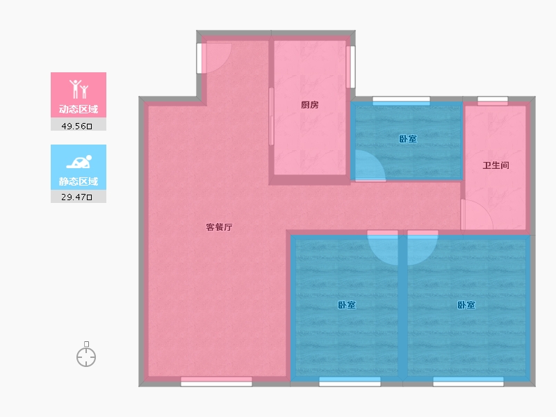 新疆维吾尔自治区-乌鲁木齐市-交建·雅苑-70.21-户型库-动静分区