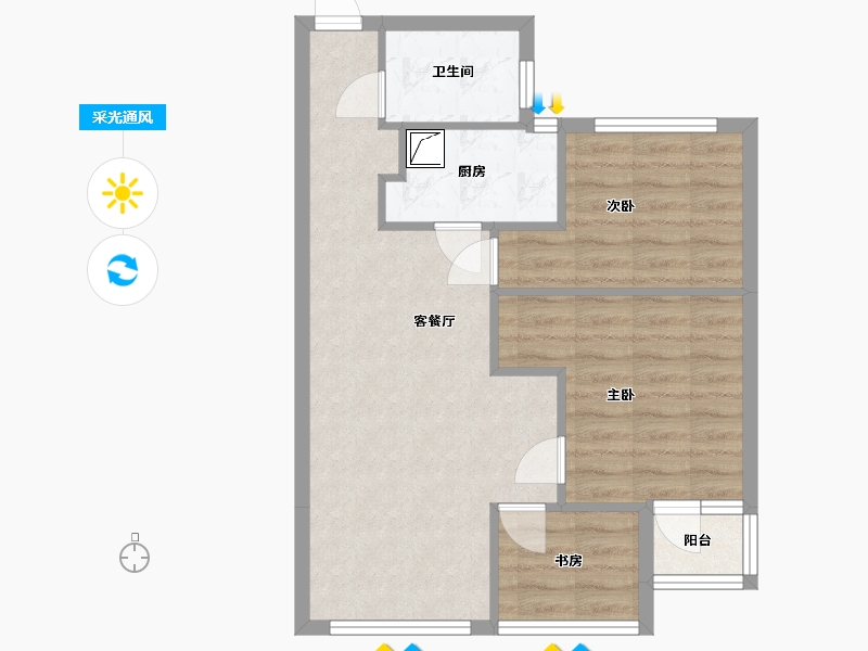 陕西省-西安市-就掌灯-96.00-户型库-采光通风