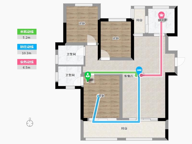 四川省-泸州市-学士山公园城-104.77-户型库-动静线