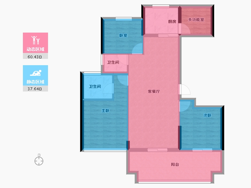 云南省-丽江市-方朋·上东院-88.01-户型库-动静分区