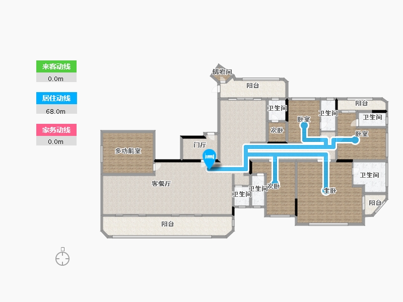 重庆-重庆市-花滩公园王府-317.38-户型库-动静线