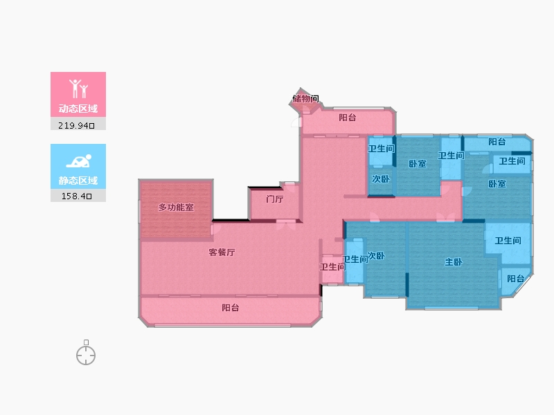 重庆-重庆市-花滩公园王府-317.38-户型库-动静分区