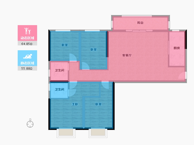 四川省-成都市-馨苑-138.00-户型库-动静分区