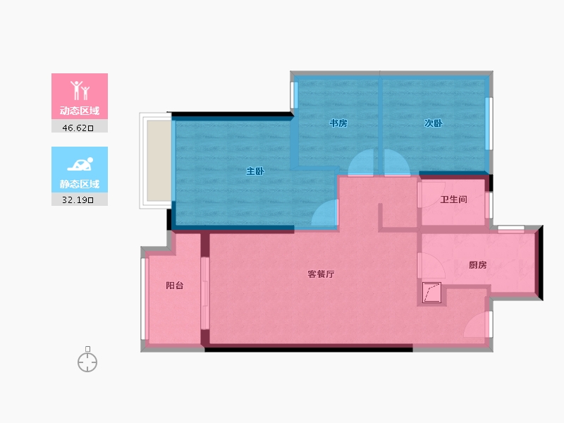 河南省-郑州市-正弘青云筑-74.00-户型库-动静分区