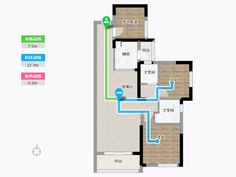 湖南省-长沙市-永实·蔷薇国际小高层-C区-80.00-户型库-动静线