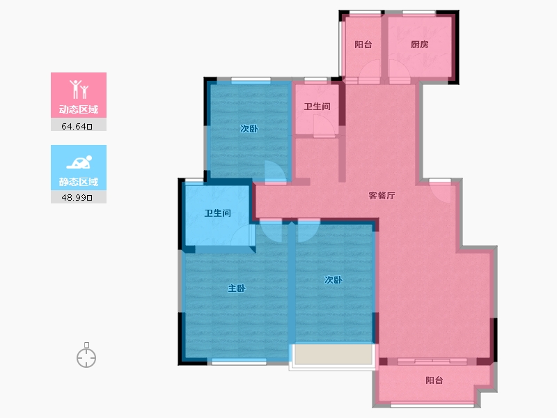 河南省-周口市-淮阳南花园-100.00-户型库-动静分区