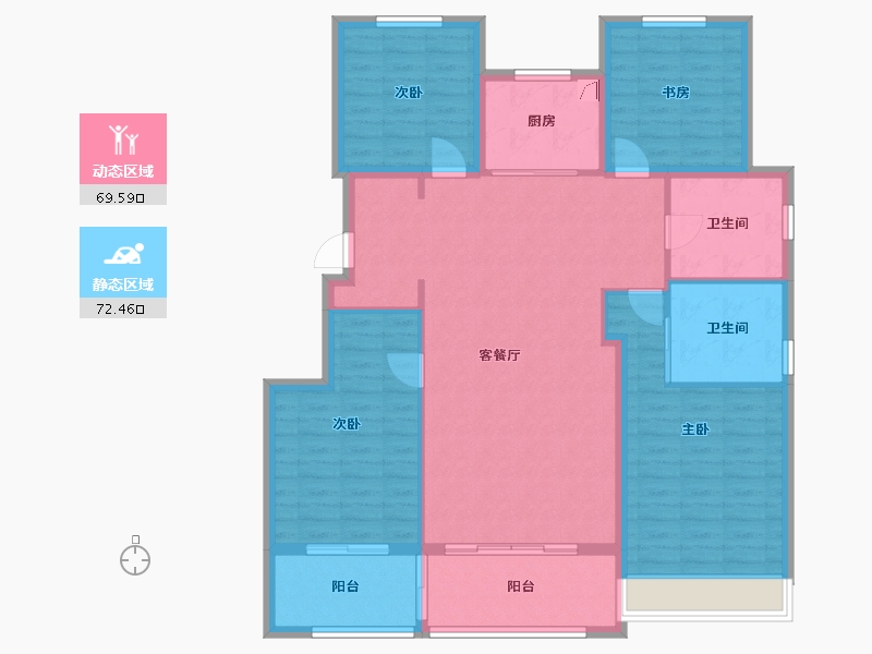 浙江省-嘉兴市-优优滨海-135.00-户型库-动静分区