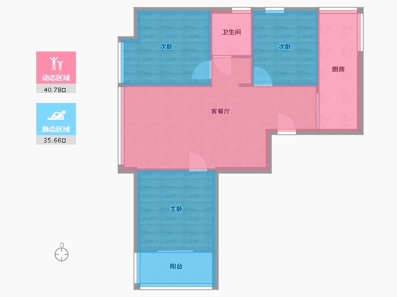 河南省-郑州市-和昌澜景-68.27-户型库-动静分区