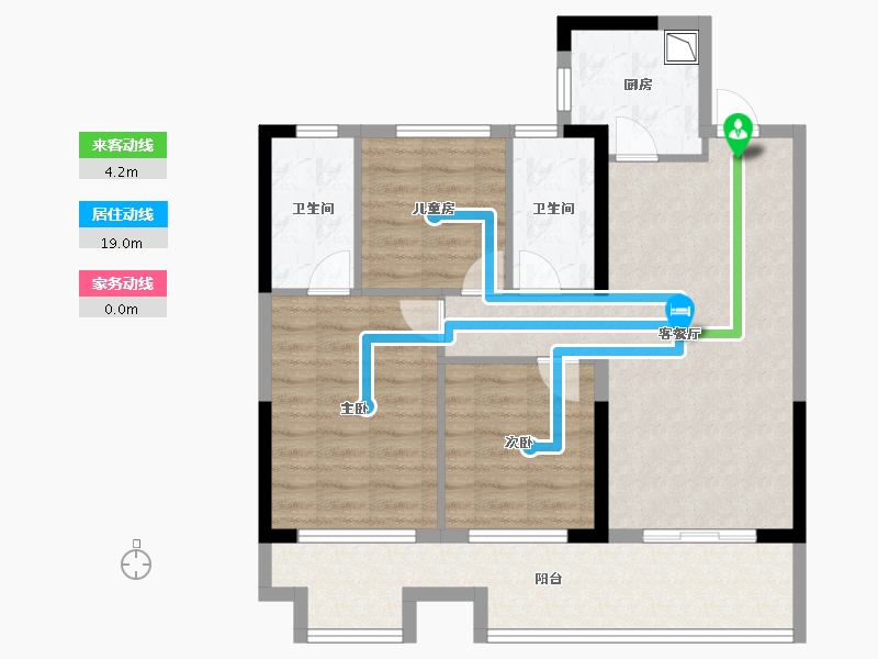 陕西省-汉中市-三盛天悦-85.69-户型库-动静线