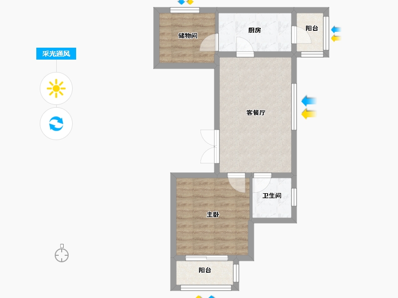 北京-北京市-永旺家园-三区-50.00-户型库-采光通风