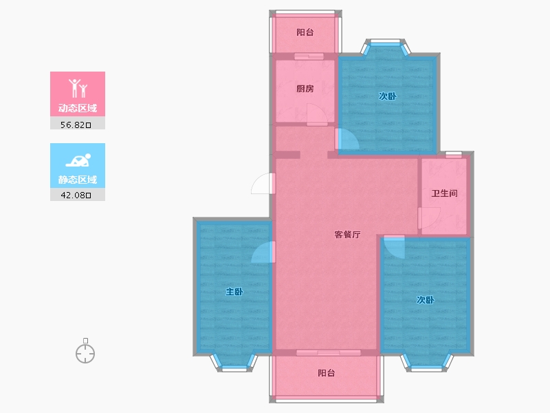 北京-北京市-石门苑-96.88-户型库-动静分区