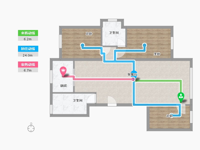 甘肃省-张掖市-蓝山公馆-90.00-户型库-动静线