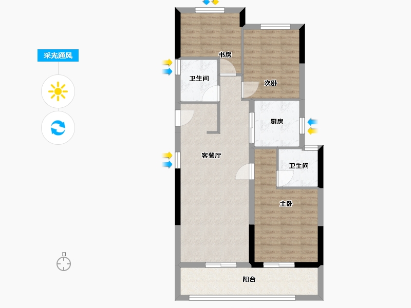 浙江省-杭州市-祥生云湖城-89.00-户型库-采光通风