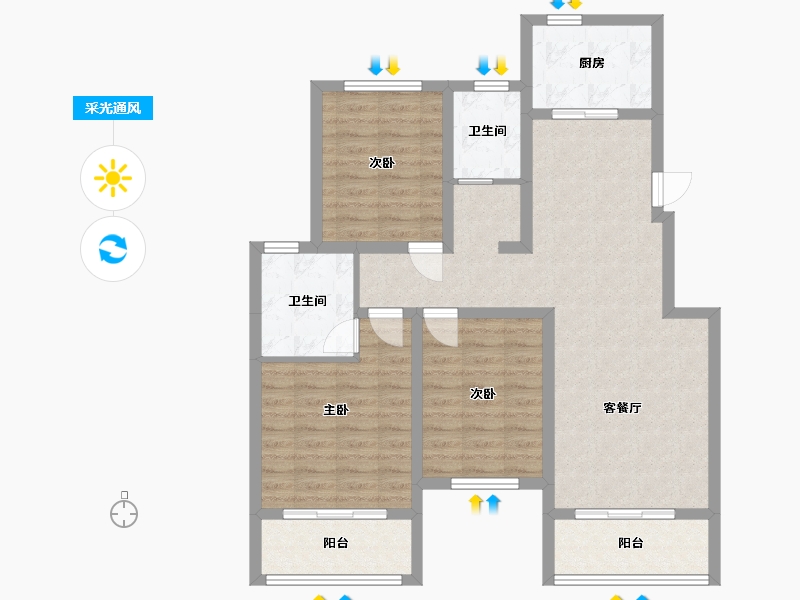 河南省-郑州市-溱水壹号-98.00-户型库-采光通风