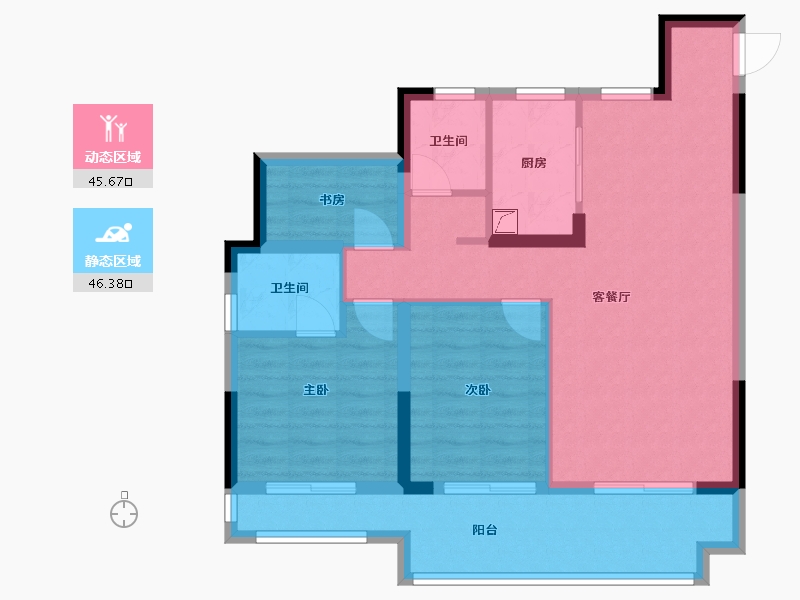 安徽省-淮北市-御溪悦榕府-82.00-户型库-动静分区