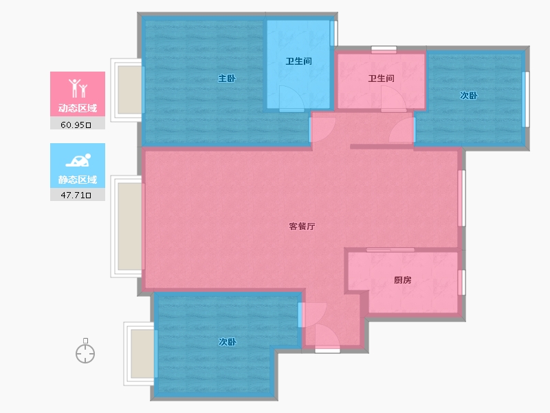 新疆维吾尔自治区-乌鲁木齐市-中海熙岸-98.00-户型库-动静分区