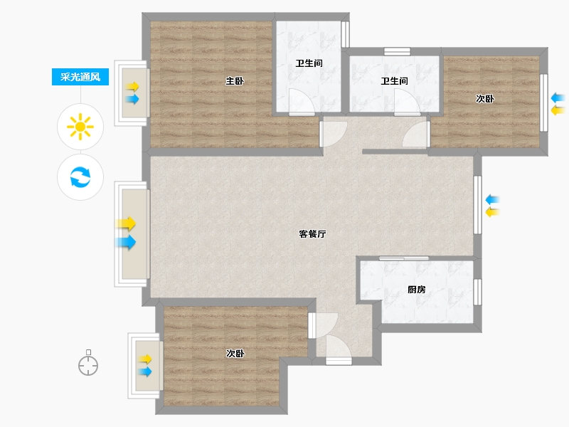 新疆维吾尔自治区-乌鲁木齐市-中海熙岸-98.00-户型库-采光通风