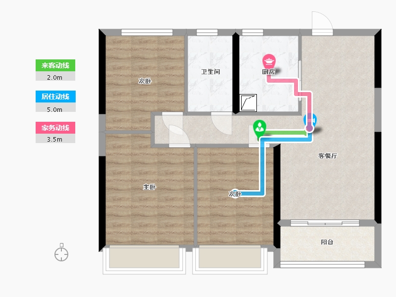 浙江省-宁波市-桂语朝阳（朝华郡）-74.59-户型库-动静线