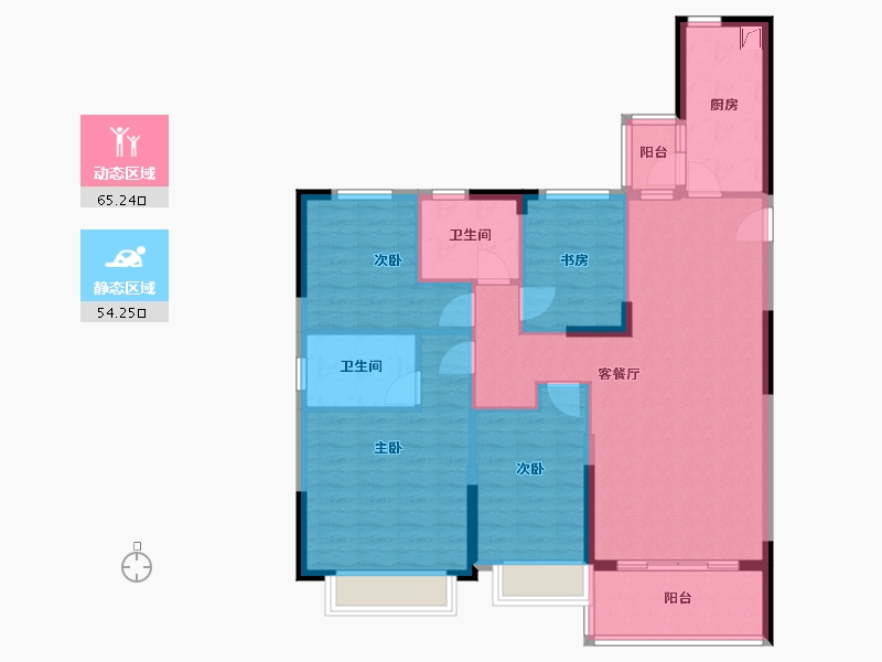 广东省-清远市-恒大银湖城-110.00-户型库-动静分区