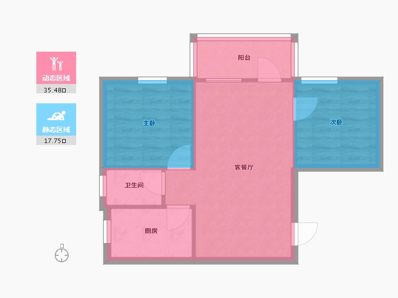 广东省-广州市-棠德花苑-50.00-户型库-动静分区