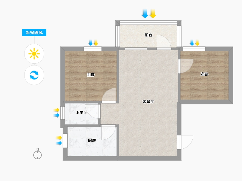 广东省-广州市-棠德花苑-50.00-户型库-采光通风