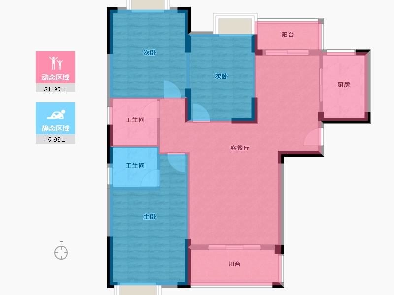 湖北省-随州市-随州市公园二号小区-106.00-户型库-动静分区