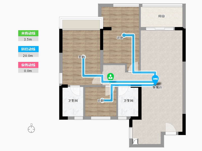 浙江省-嘉兴市-四季璟园-83.00-户型库-动静线