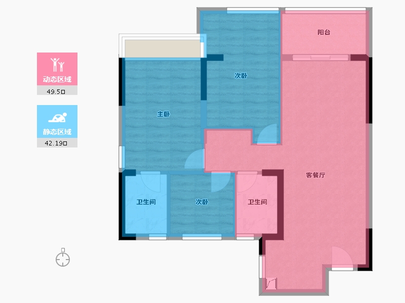 浙江省-嘉兴市-四季璟园-83.00-户型库-动静分区