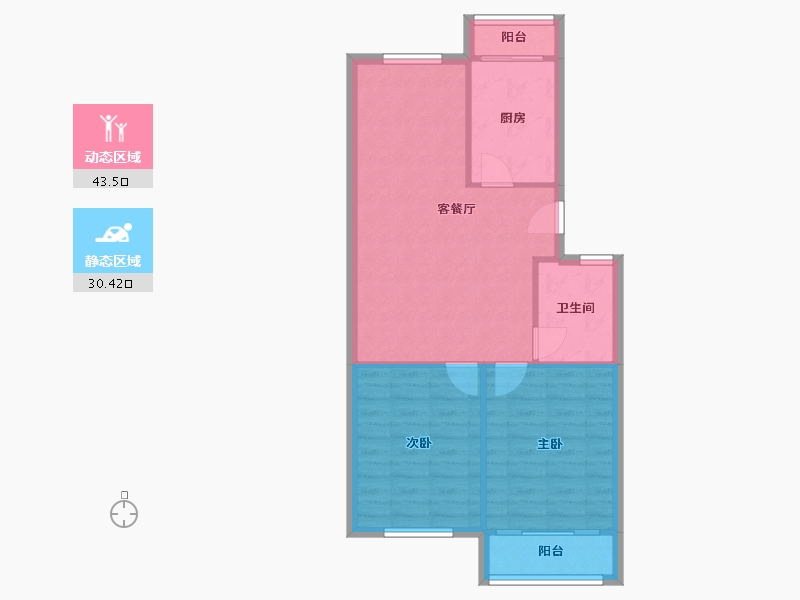 山东省-青岛市-新岭花园-一期-79.00-户型库-动静分区