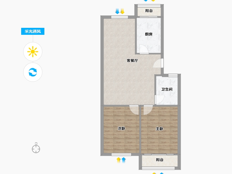 山东省-青岛市-新岭花园-一期-79.00-户型库-采光通风