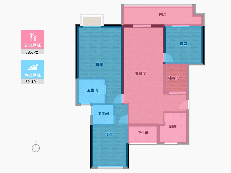 浙江省-嘉兴市-泓玺台-116.00-户型库-动静分区