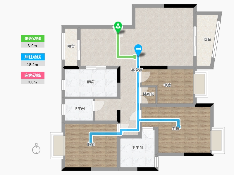 上海-上海市-黄兴绿园-104.00-户型库-动静线