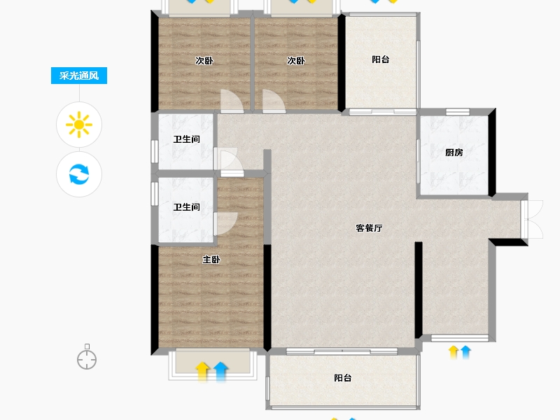 广东省-揭阳市-金贤·隆江新城-120.00-户型库-采光通风