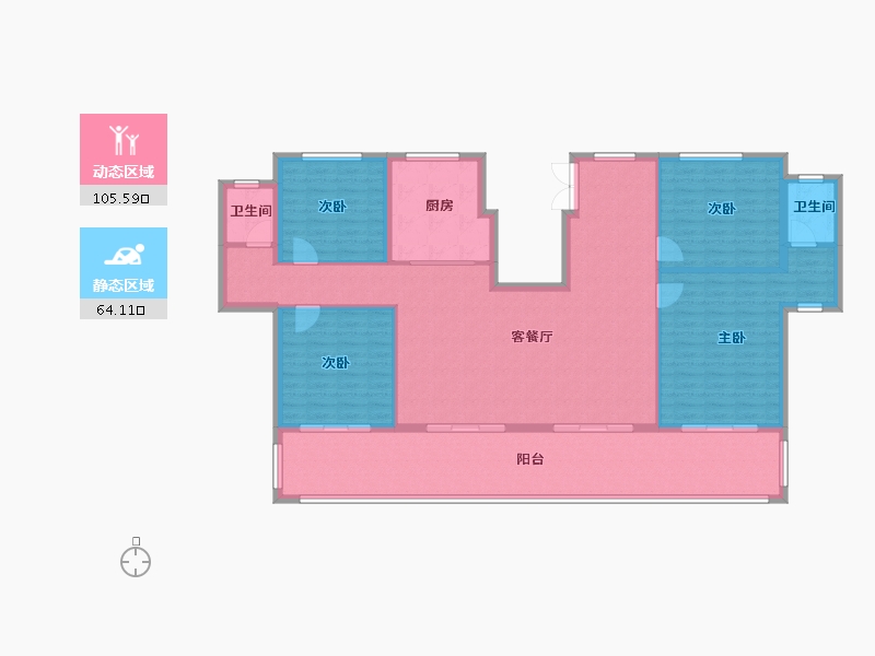 安徽省-六安市-万瑞·璞悦东城-156.00-户型库-动静分区