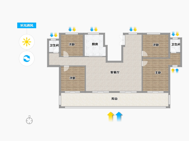 安徽省-六安市-万瑞·璞悦东城-156.00-户型库-采光通风