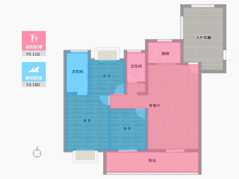 云南省-丽江市-丽江东亚国睿华庭-99.38-户型库-动静分区