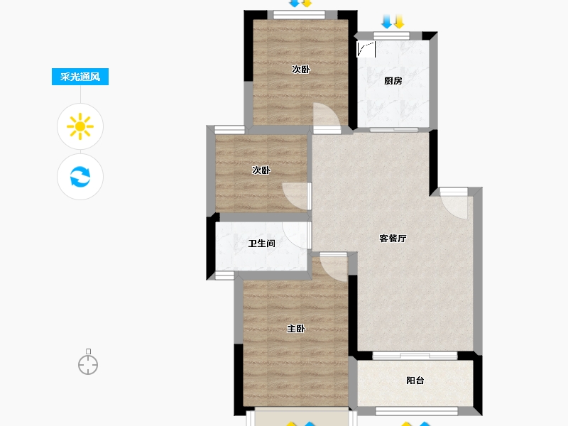 安徽省-滁州市-名门学府-64.00-户型库-采光通风