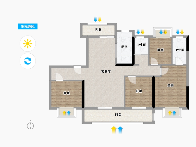 广西壮族自治区-贵港市-贵港市碧桂园-112.00-户型库-采光通风