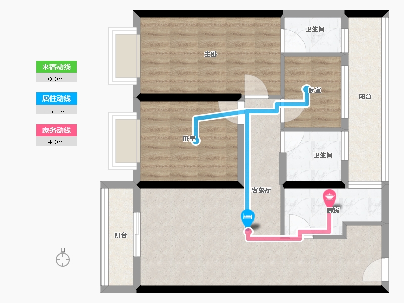 福建省-厦门市-永鸿南岸二期-76.00-户型库-动静线