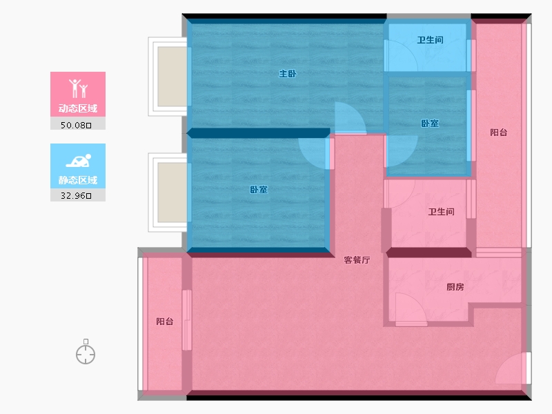 福建省-厦门市-永鸿南岸二期-76.00-户型库-动静分区