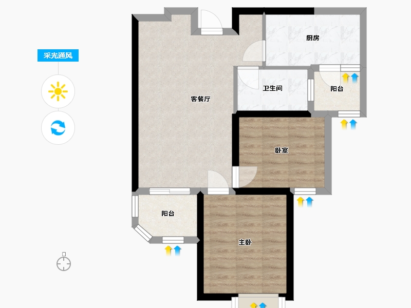 河北省-邯郸市-恒大绿洲-70.00-户型库-采光通风