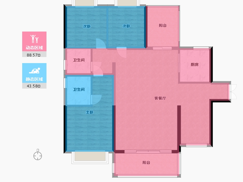 广东省-揭阳市-金贤·隆江新城-123.00-户型库-动静分区