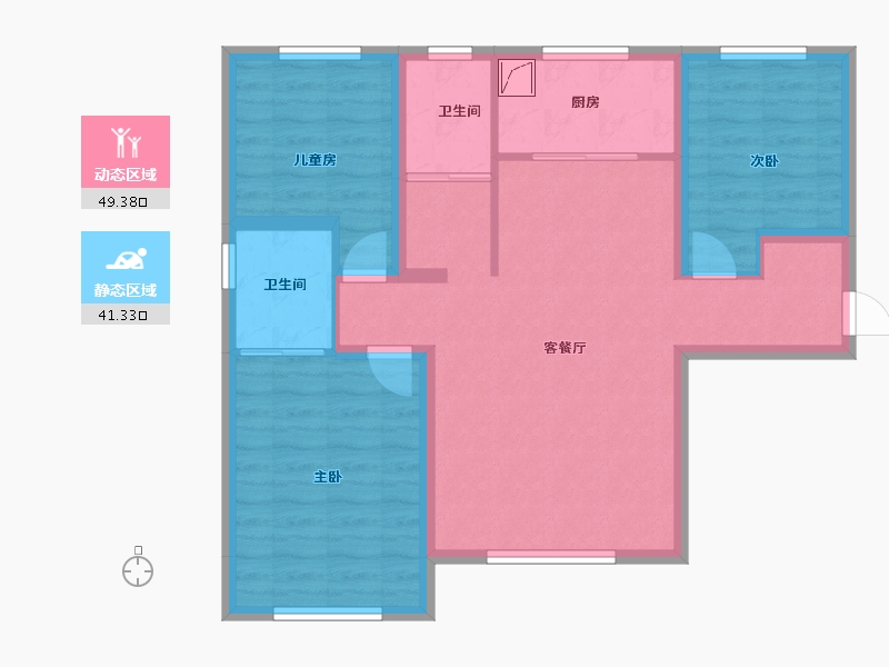 新疆维吾尔自治区-乌鲁木齐市-秦基澜城-90.00-户型库-动静分区