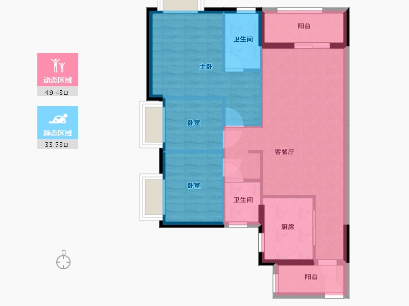 广东省-江门市-时代雁山湖-78.00-户型库-动静分区