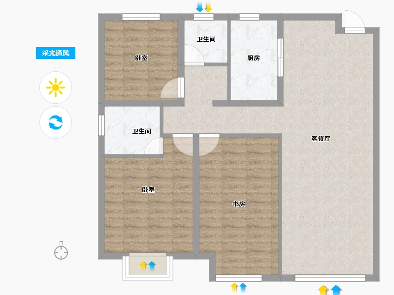 河北省-保定市-江山府-120.00-户型库-采光通风