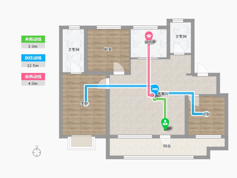 辽宁省-大连市-保利时代-95.00-户型库-动静线