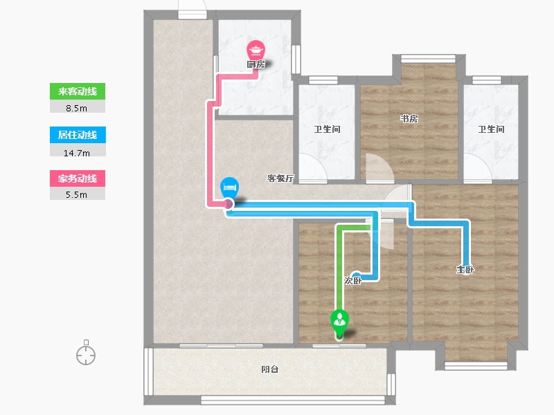 湖北省-武汉市-中建铂公馆-86.84-户型库-动静线