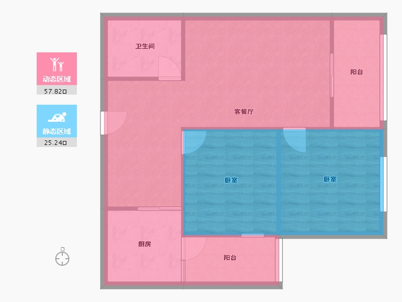 云南省-昆明市-未名城-76.00-户型库-动静分区